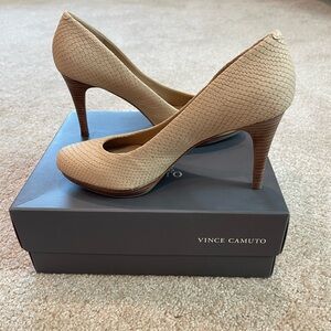 Vince Camuto Zella Stiletto Heels with Snake Print Textured Design